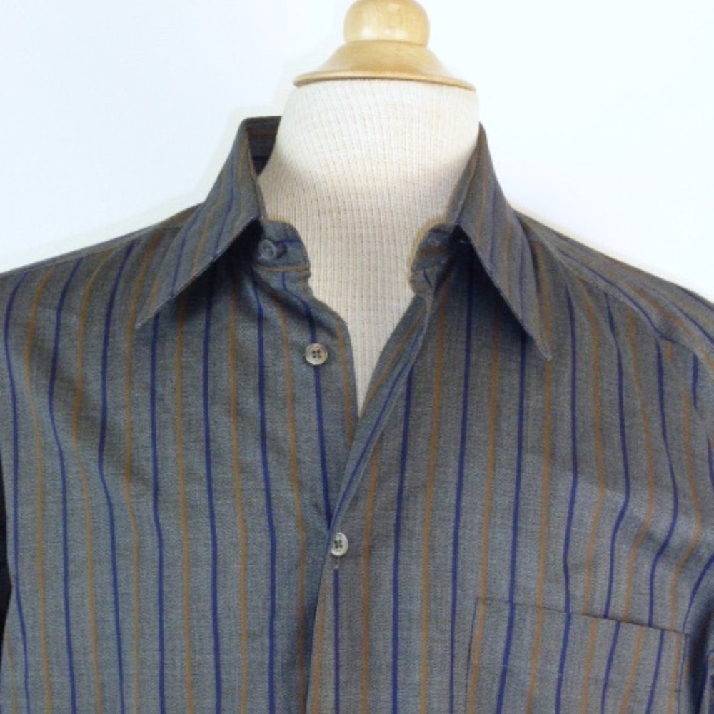 ERMENEGILDO Zegna stripes COTTON SHIRT made in Italy L